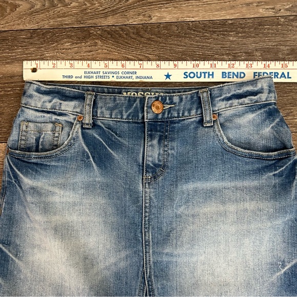 Mossimo Supply Co Y2K Denim Maxi Skirt Classic 90's Factory Fading Women's 3 - Picture 9 of 11